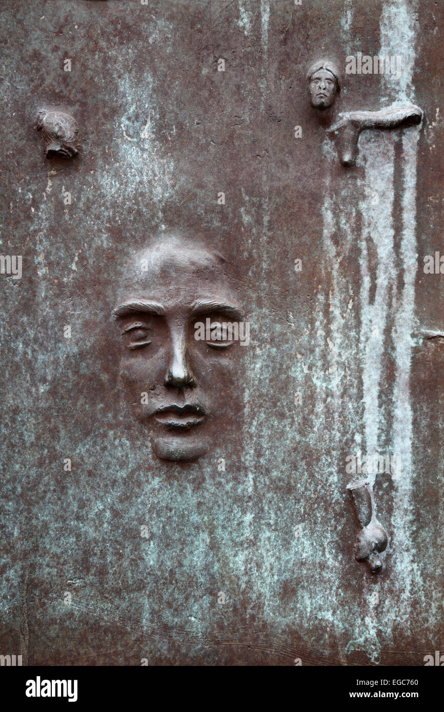 Tattile rilievi in braille per i non vedenti ai visitatori il Franklin Delano Roosevelt Memorial a Washington D.C. Foto Stock