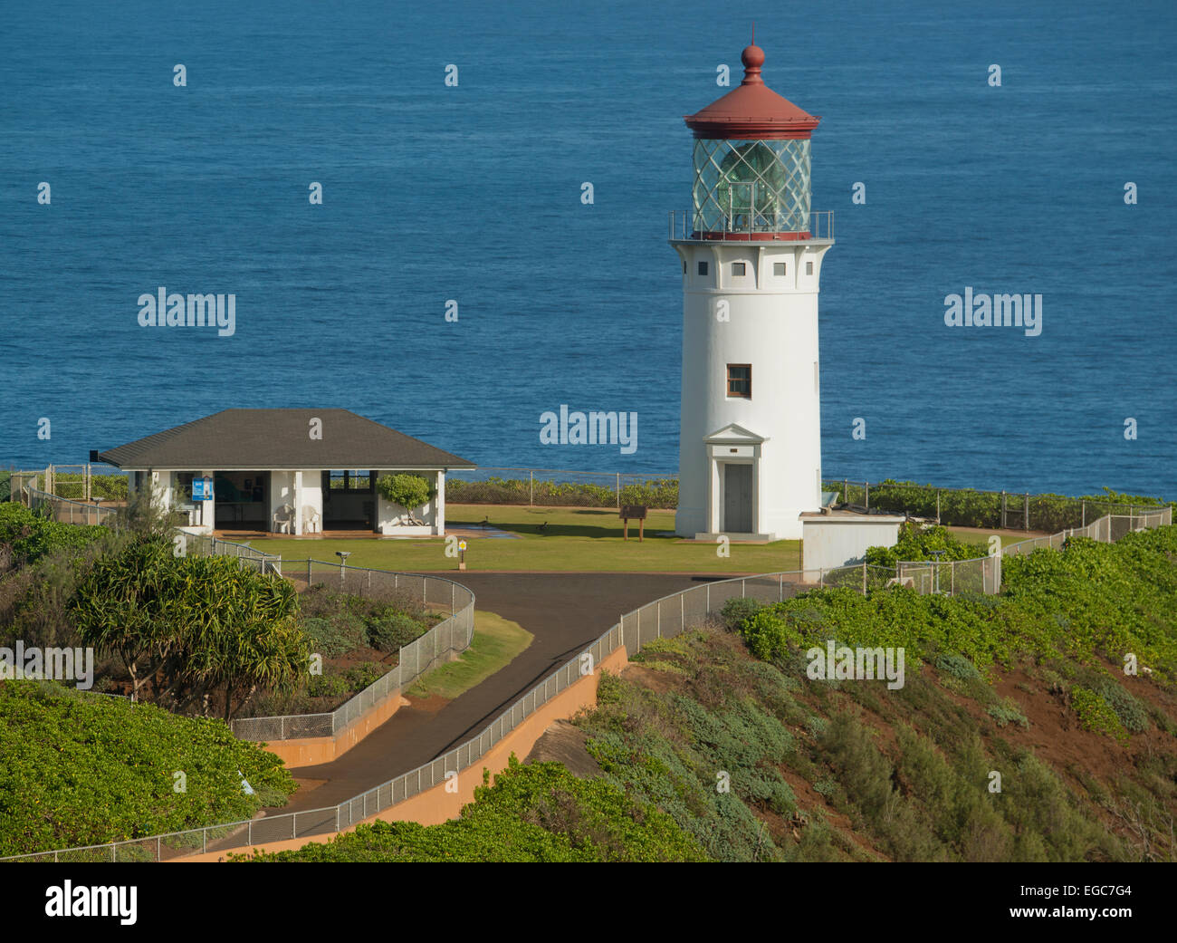 Faro, Kilauea Point National Wildlife Refuge, Kauai, Hawaii Foto Stock