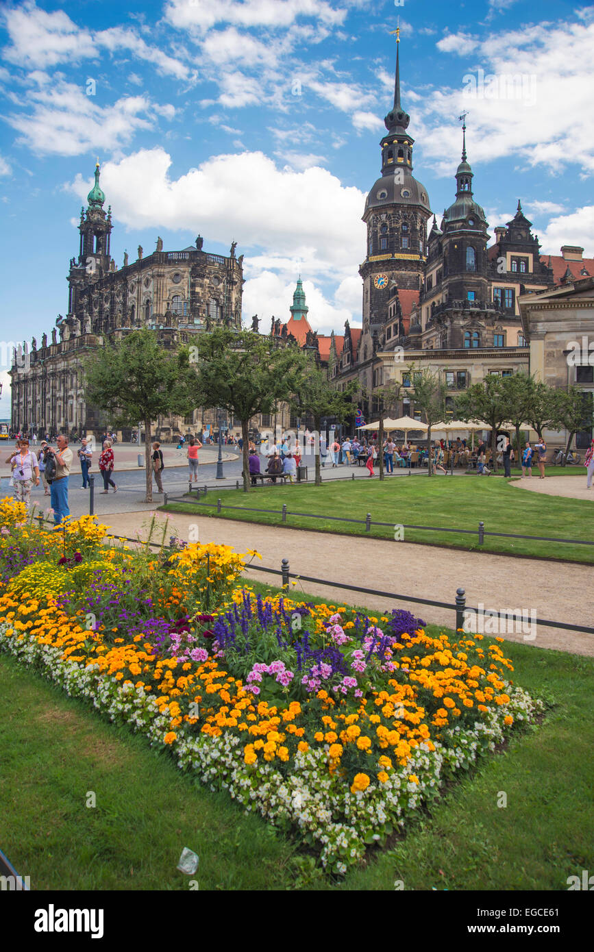 Splendido complesso architettonico di Dresda, Germania, Europa Foto Stock