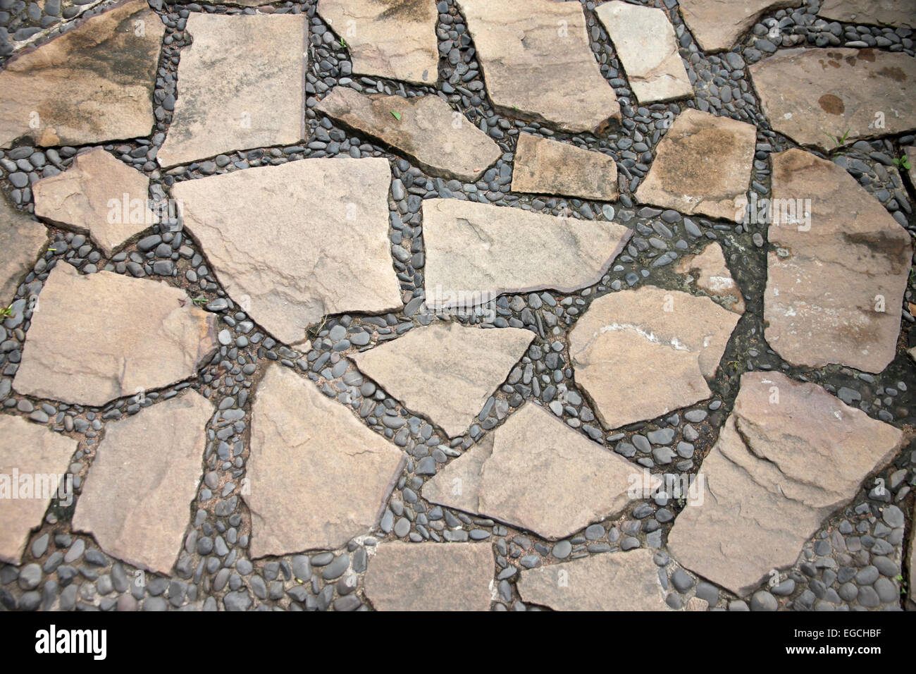 Superficie del corridoio pietra in giardino per la decorazione. Foto Stock