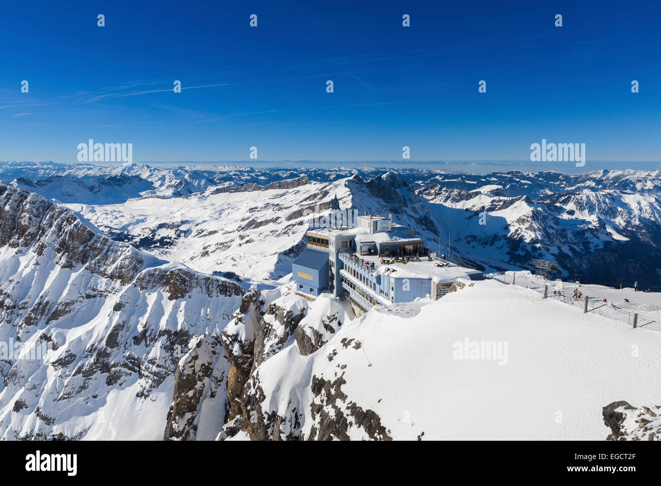 Il Monte Titlis terminale superiore, Engelberg, Obvaldo, Svizzera Foto Stock