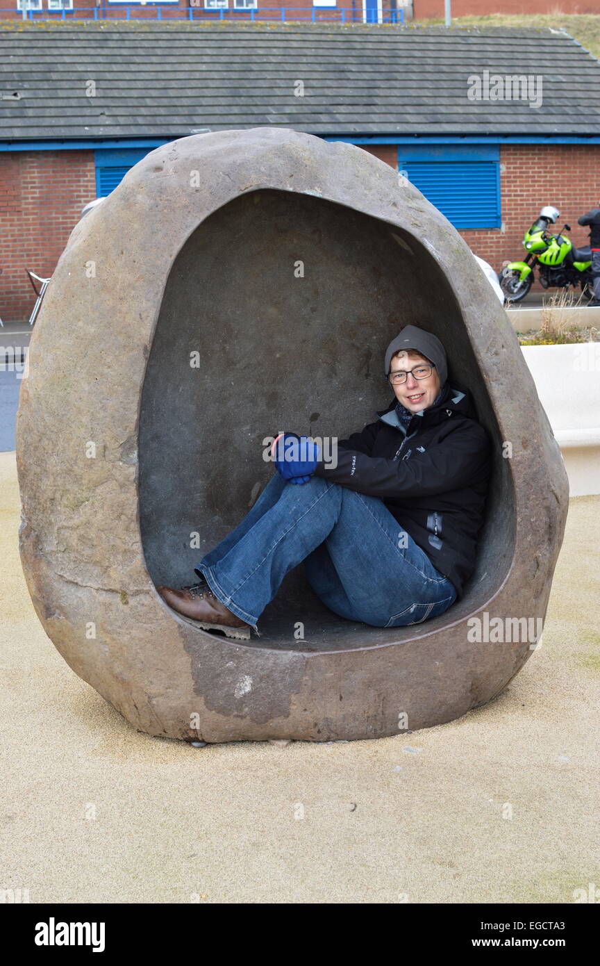 A forma di uovo sulla illustrazione Roker seafront Foto Stock