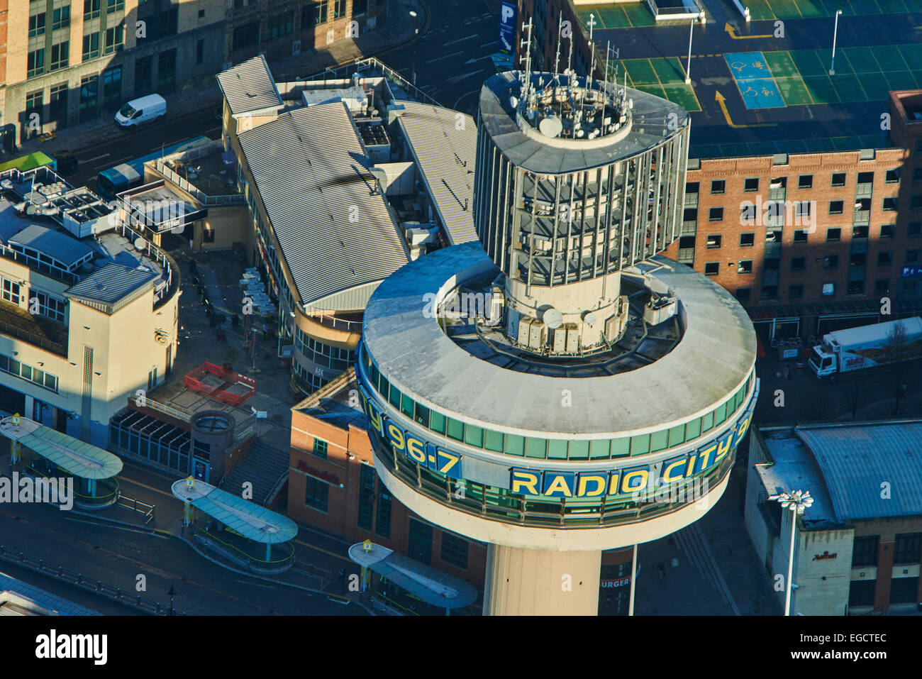 Una veduta aerea della Radio City Tower in Liverpool Foto Stock