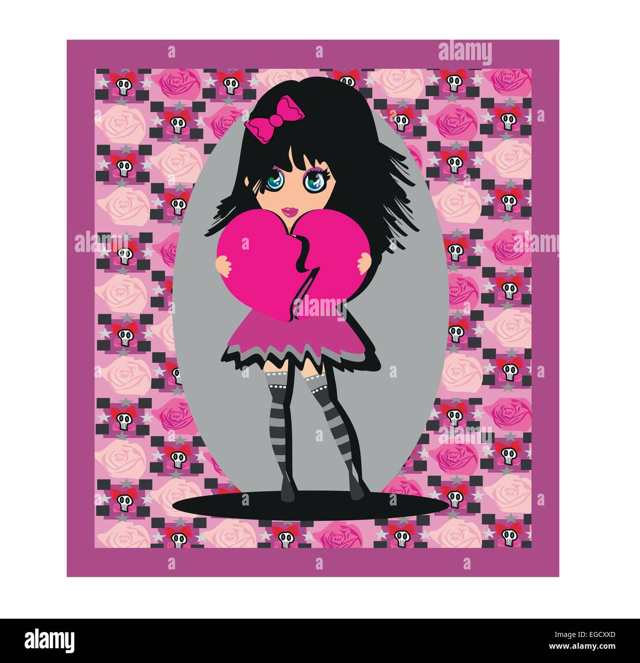 dolce ragazza Emo Illustrazione Vettoriale