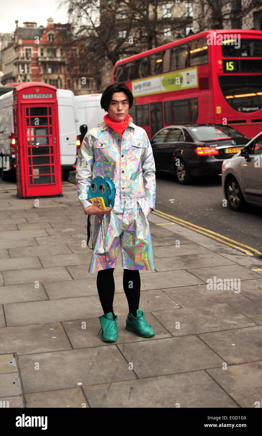 Yu Masui frequentando la London Fashion Week - Feb 20, 2015 - Foto: Pista Manhattan/Celine Gaille Foto Stock