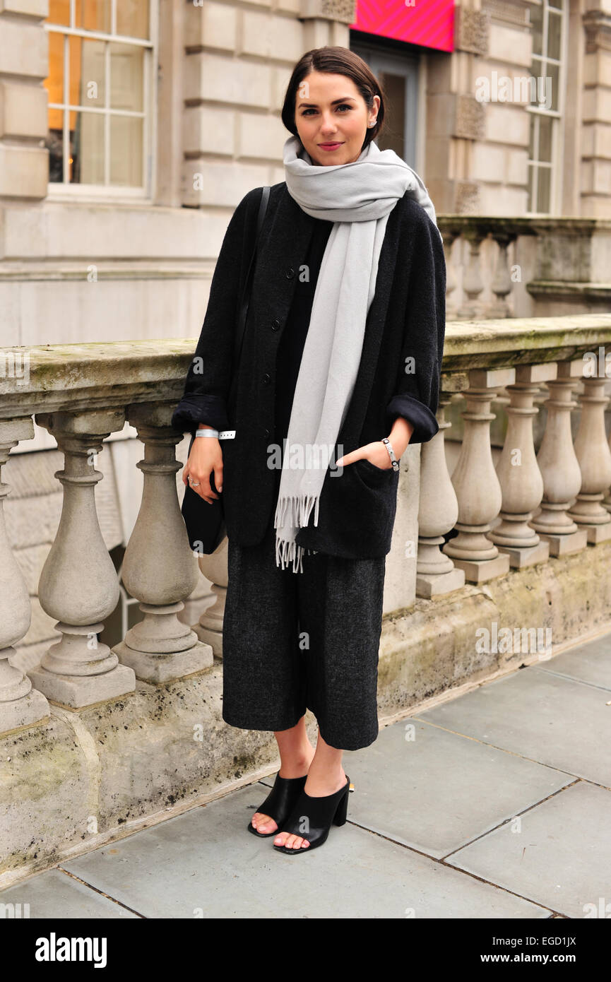Laura Vann frequentando la London Fashion Week - Feb 20, 2015 - Foto: Pista Manhattan/Celine Gaille Foto Stock