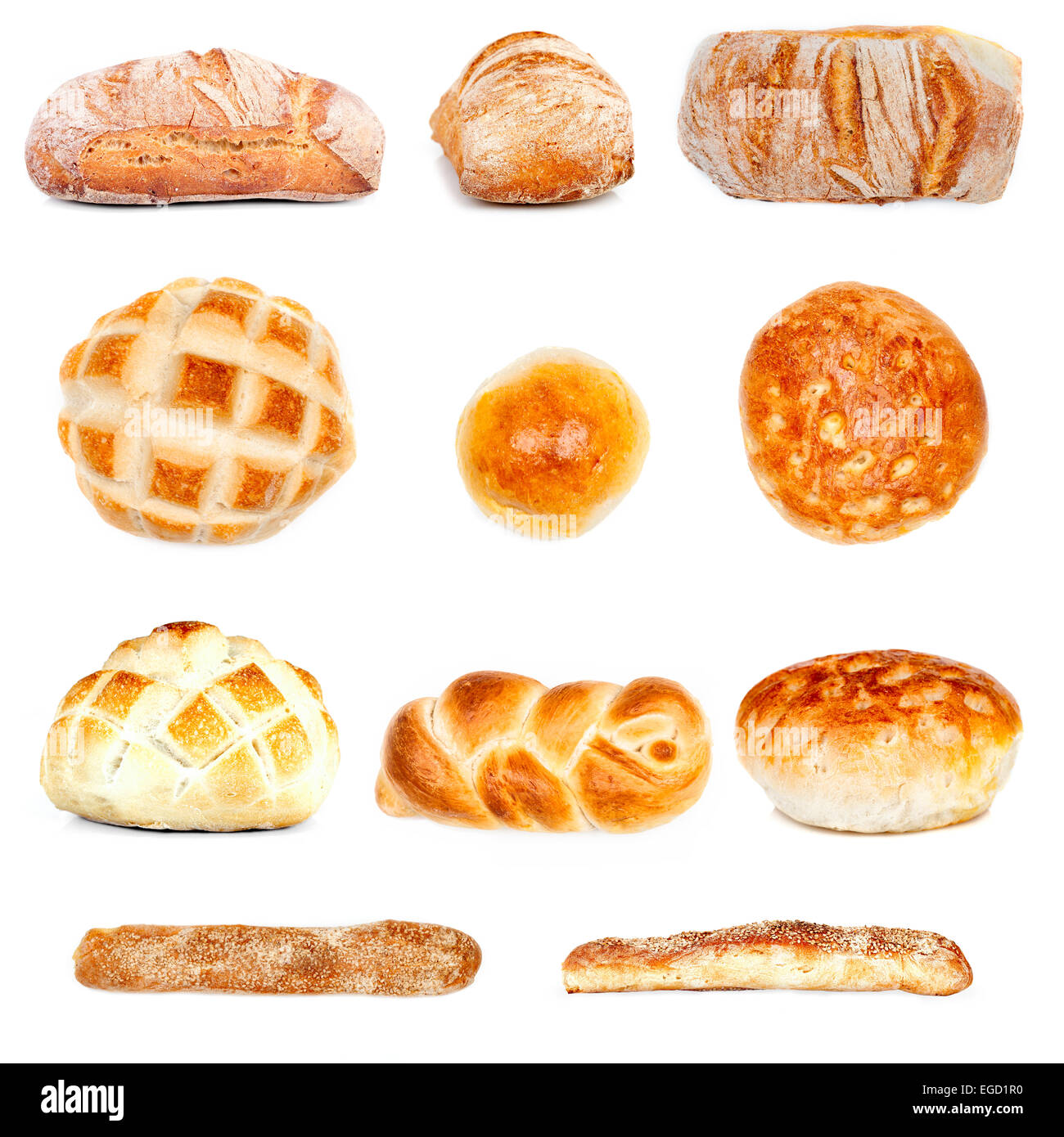 Vari tipi di pane Foto Stock