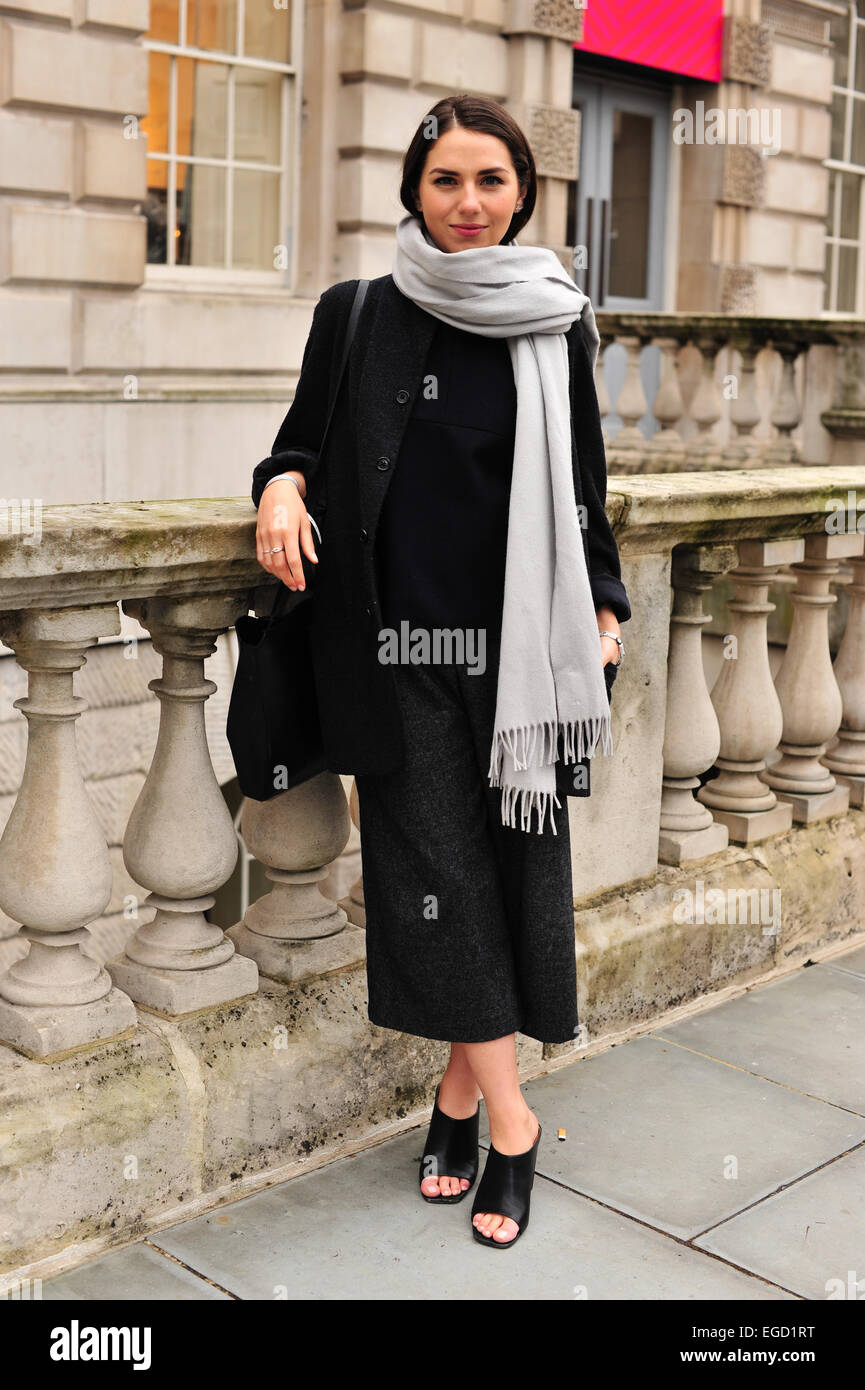 Laura Vann frequentando la London Fashion Week - Feb 20, 2015 - Foto: Pista Manhattan/Celine Gaille Foto Stock