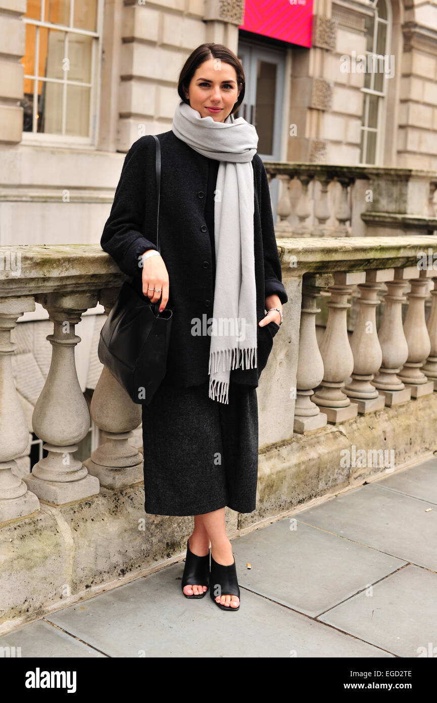 Laura Vann frequentando la London Fashion Week - Feb 20, 2015 - Foto: Pista Manhattan/Celine Gaille Foto Stock