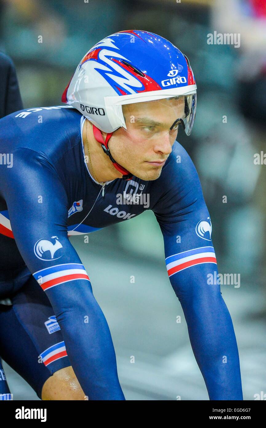 Michael D Almeida - 18.02.2015 - cyclisme sur pista - Vitesse par "equipes - Championnats du Monde 2015 .Photo : Andre Ferreira/Icona Sport.Caption locale Foto Stock