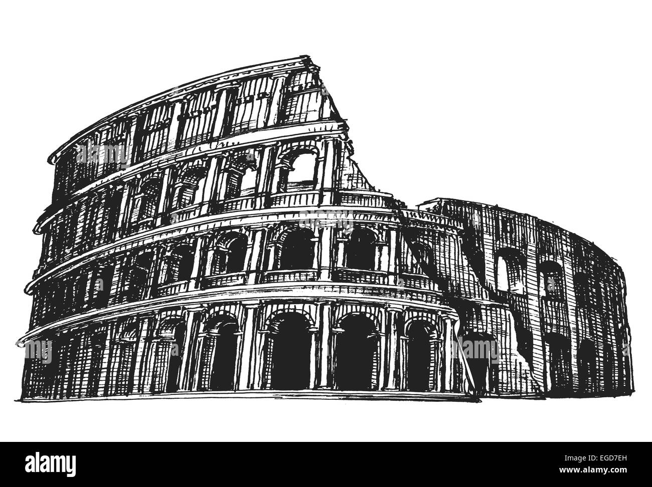 Colosseo vector logo design modello. Italia o icona di Roma. Foto Stock