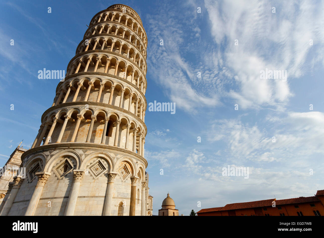 Il Duomo, la cattedrale e il campanile, la torre campanaria, Torre pendente, Torre Pendente e Piazza dei Miracoli, la piazza dei Miracoli, Piazza del Duomo, Piazza del Duomo, Sito Patrimonio Mondiale dell'UNESCO, Pisa, Toscana, Italia, Europa Foto Stock