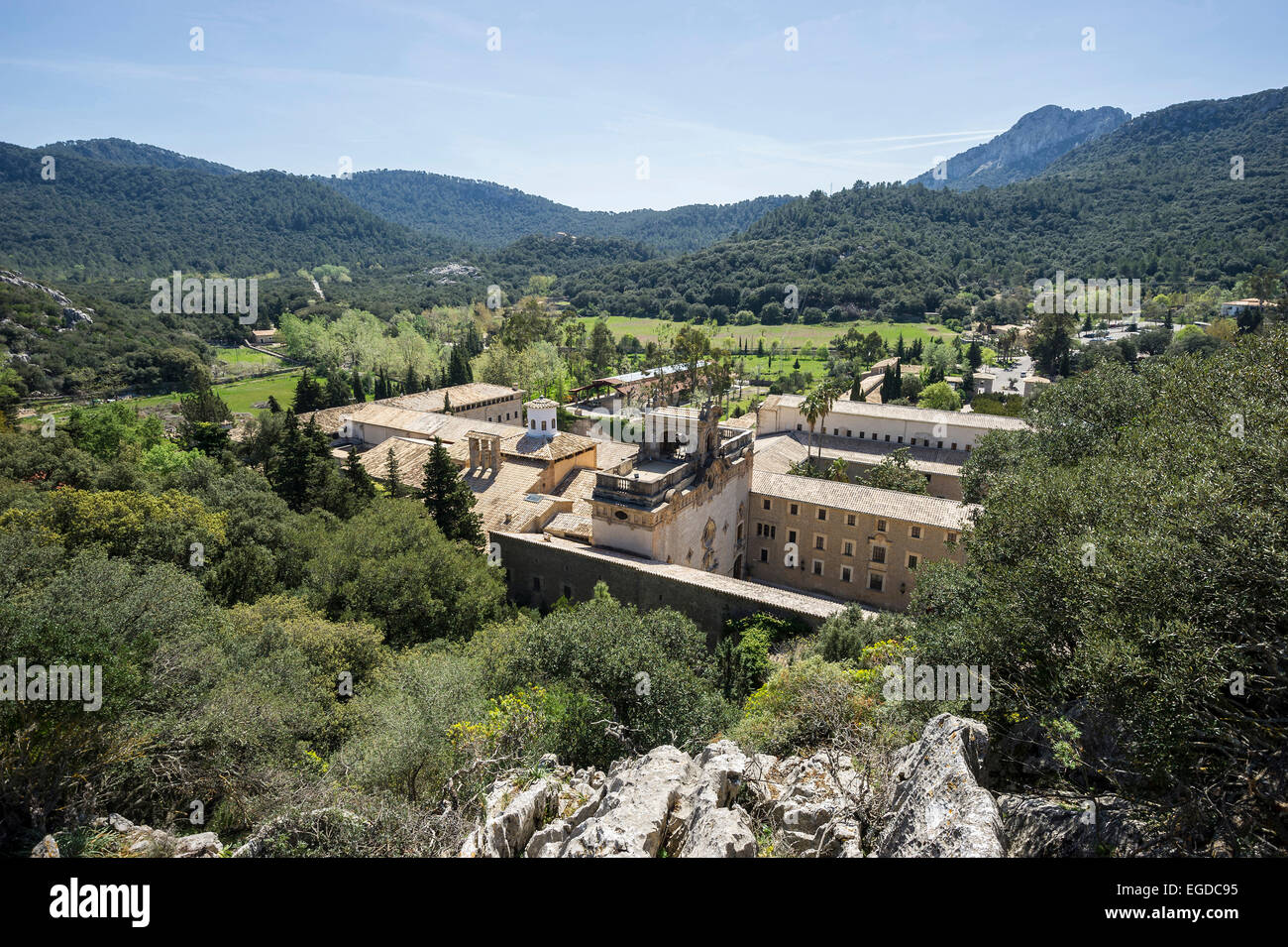 Santuari de Lluc, Monastero di Lluc, Escorca, Maiorca, SPAGNA Foto Stock