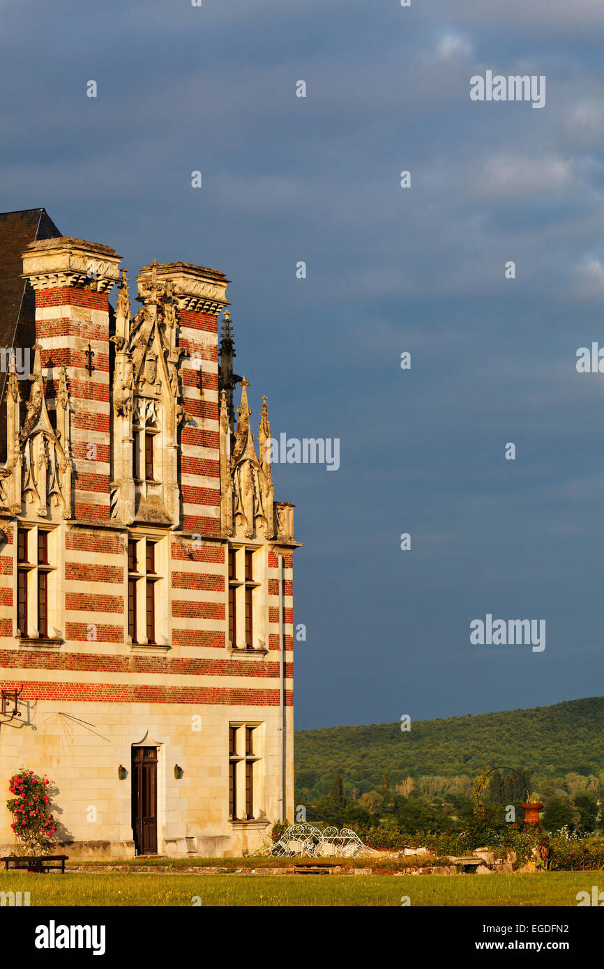 Chateau d'Etelan del XV secolo in stile gotico stile fiammeggiante, Saint-Maurice-d'Etelan, Normandia, Francia Foto Stock