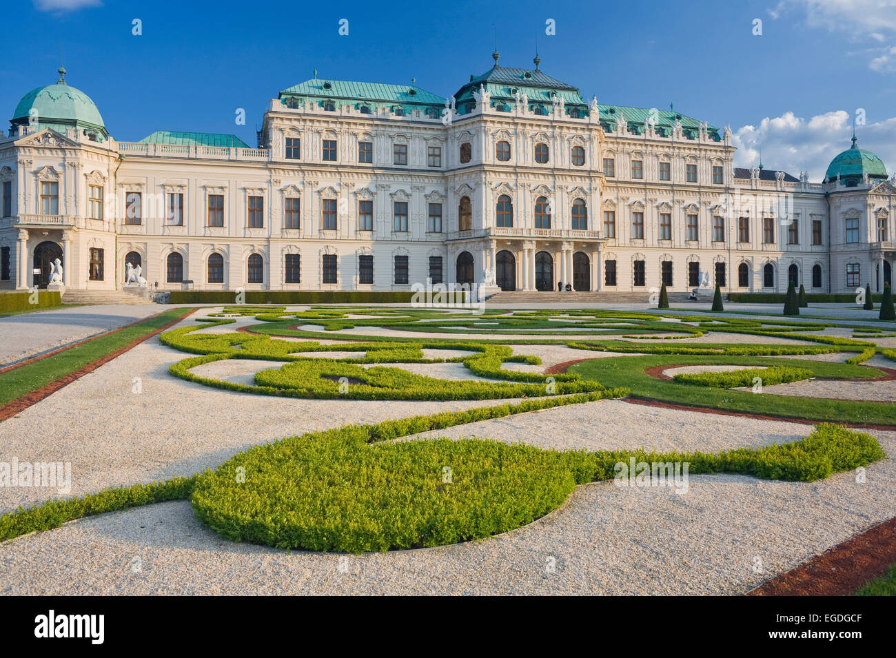 Il palazzo del Belvedere e nei giardini del palazzo, Barock, Vienna, Austria Foto Stock