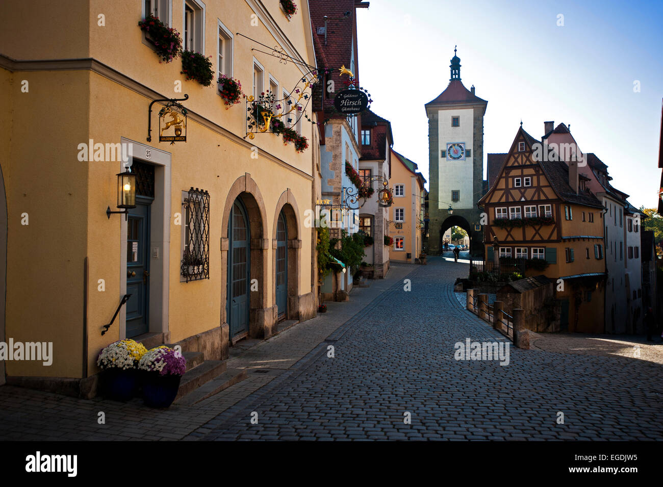 Il centro storico della città, Rothenburg ob der Tauber, Media Franconia, Franken, Germania Foto Stock