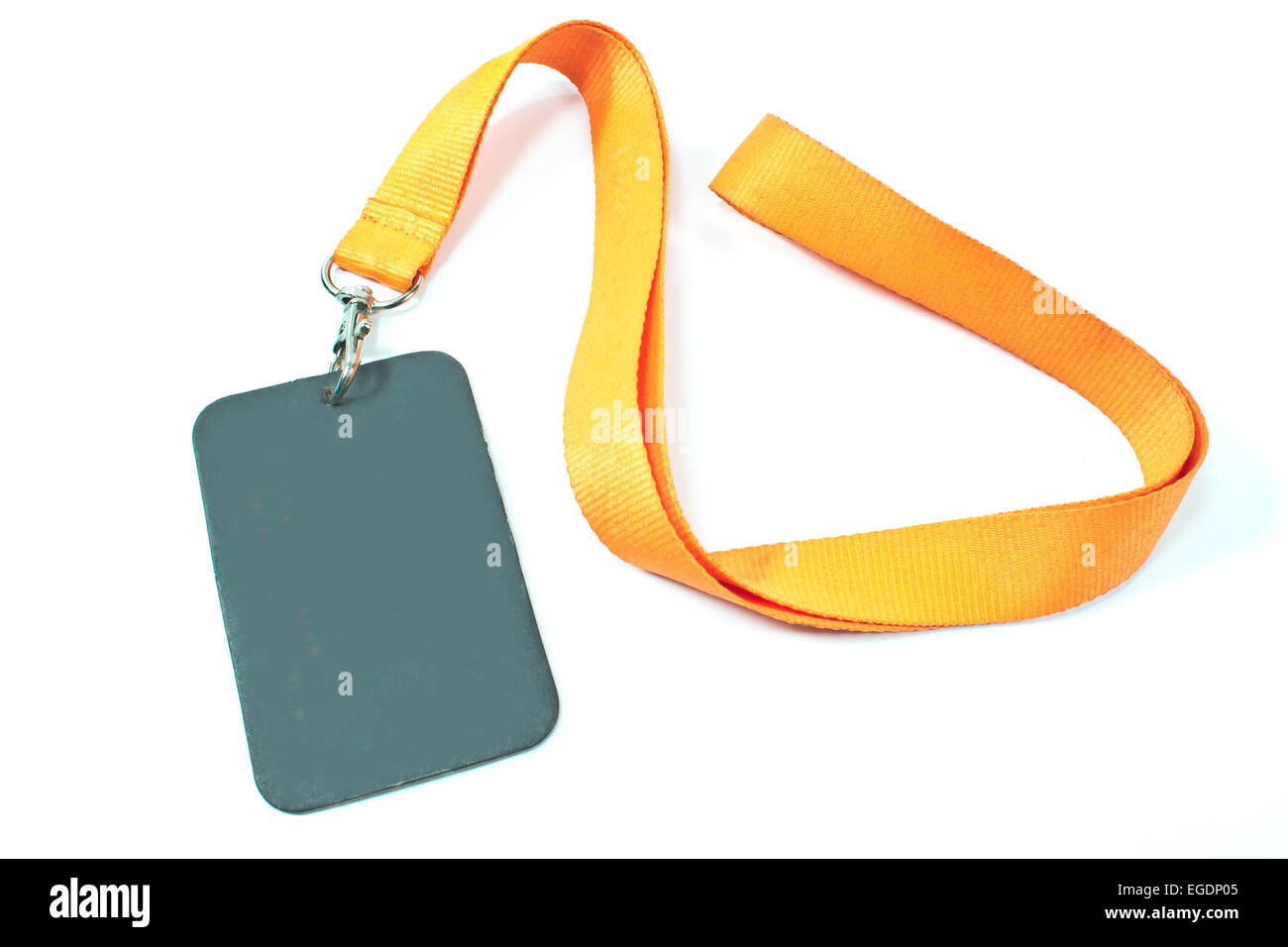 Blank scheda ID tag isolato su bianco Foto Stock