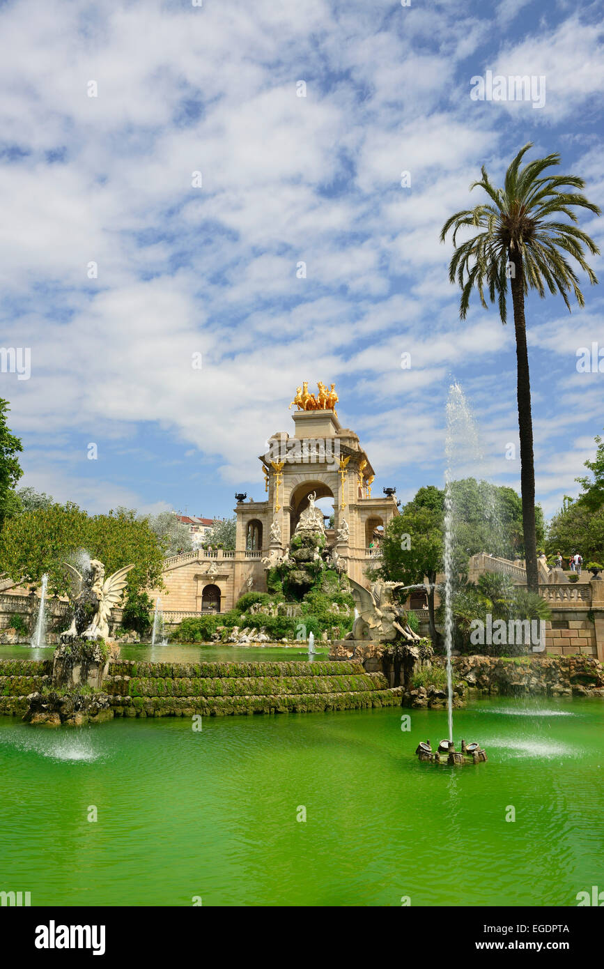 Fontana nel Parc de la Ciutadella, city park, Ribera, Barcellona, in Catalogna, Spagna Foto Stock