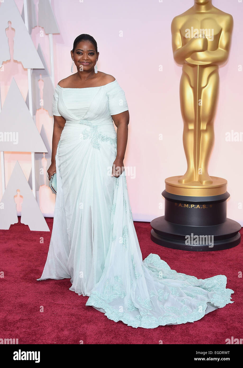 Hollywood, California, USA. Il 22 febbraio, 2015. OCTAVIA SPENCER sul tappeto rosso durante gli arrivi per la 87th Academy Awards. (Credit: Lisa O'Connor/ZUMA filo) Foto Stock