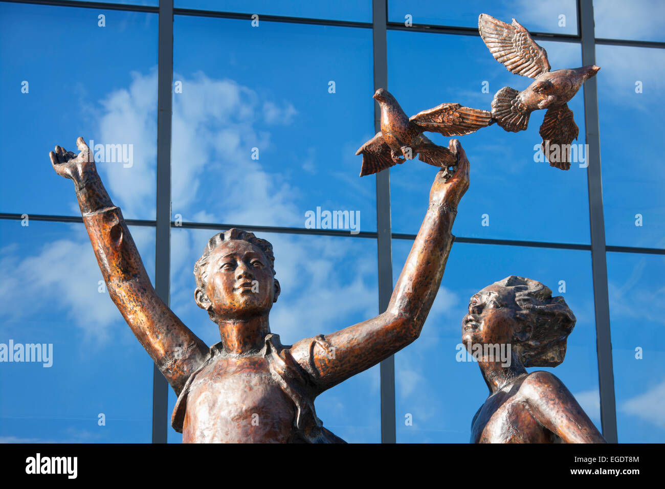 Pace e Amicizia statua della Pace Avenue; Ulaanbaatar, Mongolia Foto Stock