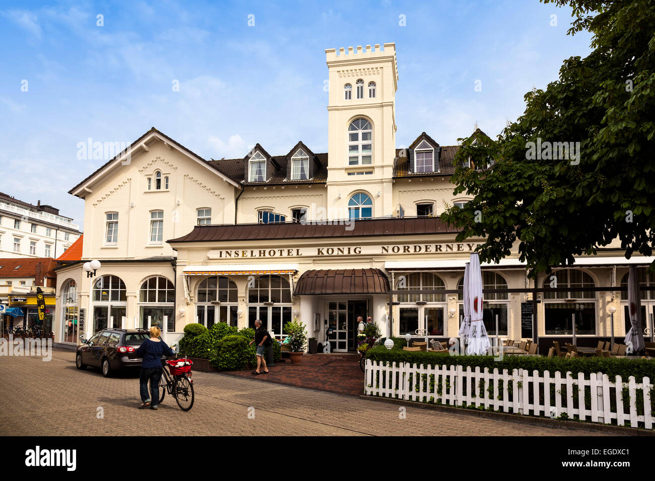 L'Hotel König, Norderney Isola, Nationalpark, Mare del Nord est delle Isole Frisone, Frisia orientale, Bassa Sassonia, Germania, Europa Foto Stock