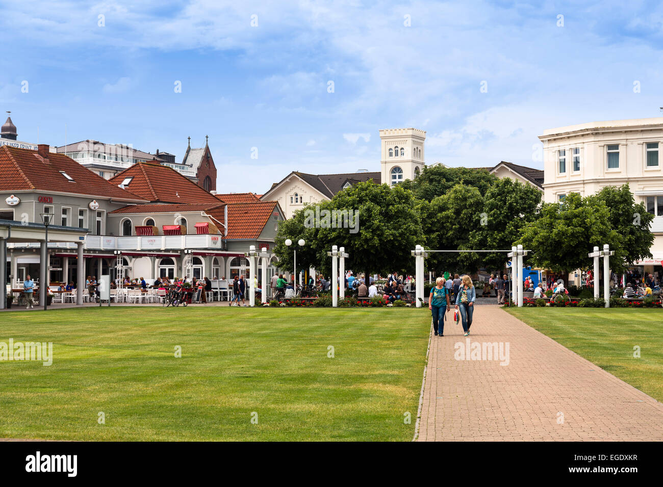 Kurplatz, Norderney Isola, Nationalpark, Mare del Nord est delle Isole Frisone, Frisia orientale, Bassa Sassonia, Germania, Europa Foto Stock