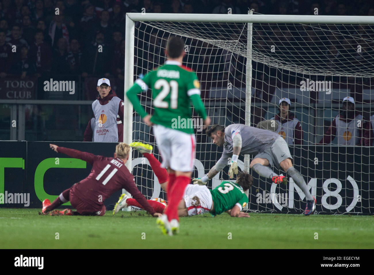 Maxi Lopez (Torino), 19 febbraio 2015 - Calcio : Maxi Lopez di Torino punteggi loro team primo obiettivo durante la UEFA Europa League, round di 32 prima gamba match tra Torino FC 2-2 Athletic Club Bilbao presso lo Stadio Olimpico di Torino a Torino, Italia. (Foto di Maurizio Borsari/AFLO) Foto Stock