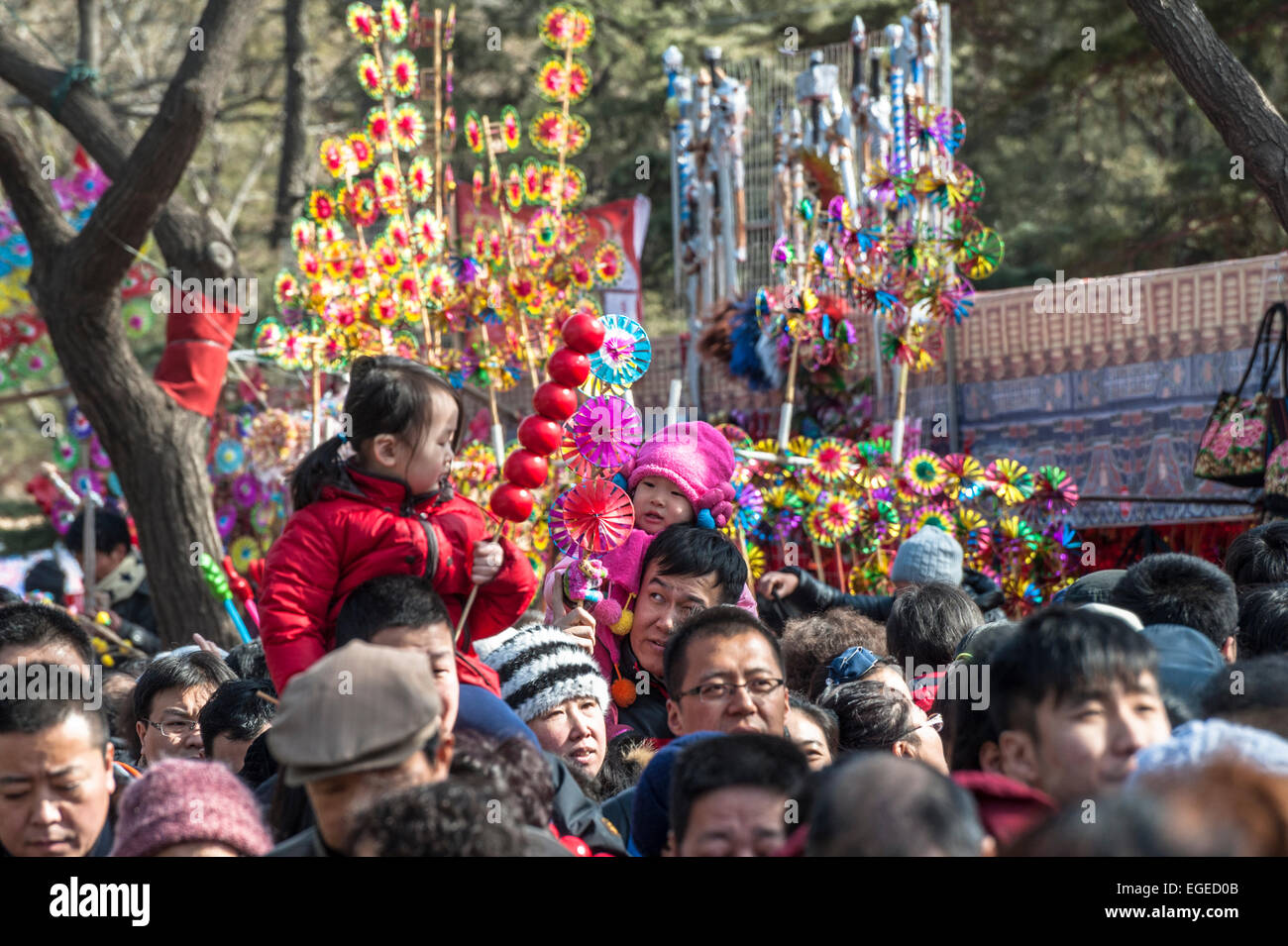 Pechino, Cina. Il 23 febbraio, 2015. Fiera del Tempio come una attività tradizionale, normalmente detenute nel nuovo anno cinese Credito: avada/Alamy Live News Foto Stock