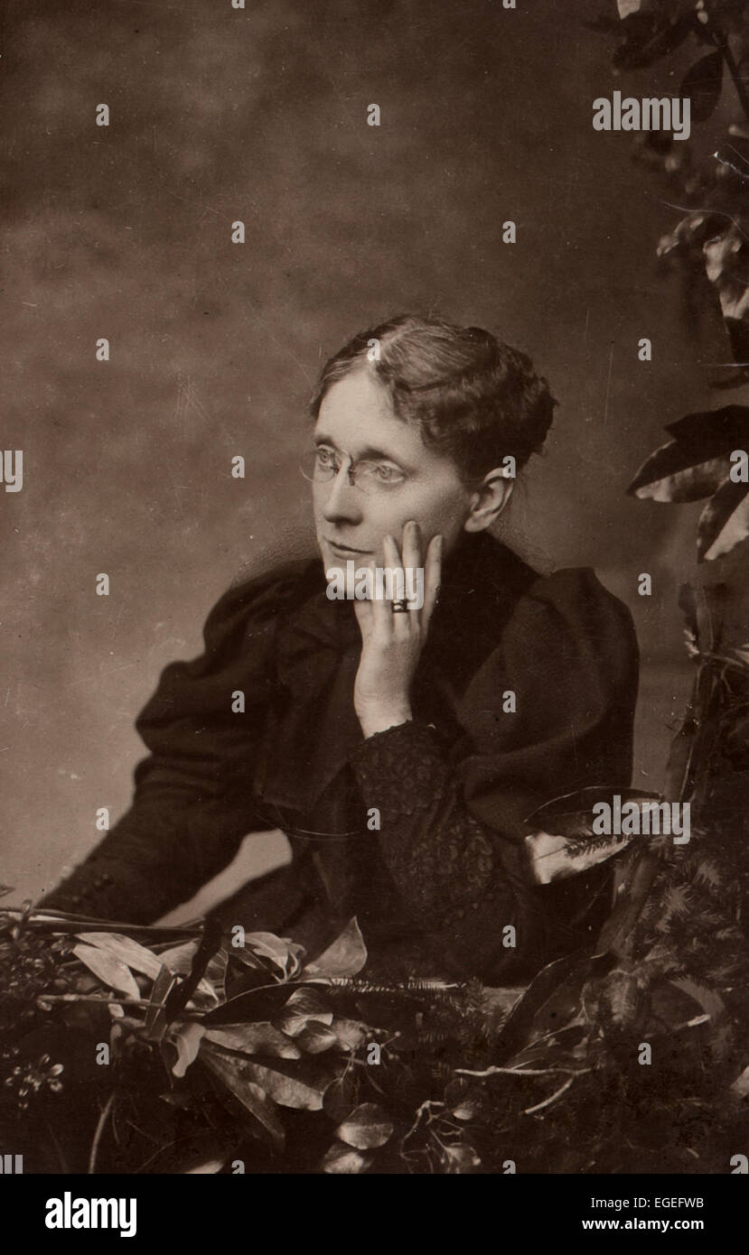 Frances Willard, mezza lunghezza ritratto, seduto, rivolto verso sinistra, circa 1890 Foto Stock