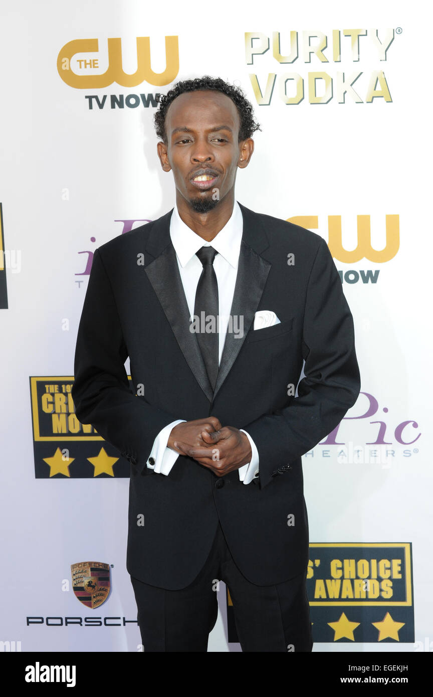 LOS ANGELES, CA - 16 gennaio 2014: Barkhad Abdi al XIX critica annuale' Choice Awards al Barker Hangar di Santa Monica Airport. Foto Stock