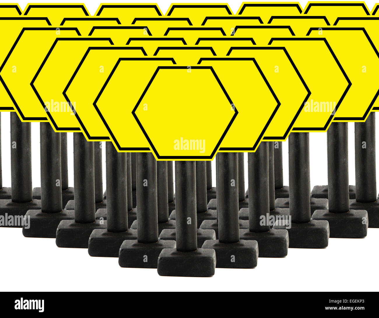 Giallo segno di traffico è lo spazio per il tuo testo. Foto Stock