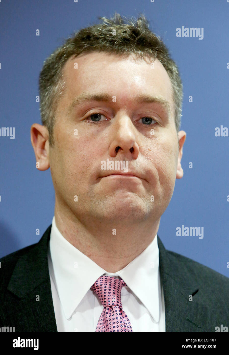 Berlino, Germania. 24 Febbraio, 2015. Boston avvocato Nicola M. O'Donnell parla durante una conferenza stampa sul tesoro guelfa a Berlino, Germania, 24 febbraio 2015. I discendenti di arte German-Jewish commercianti rivendicazione la consegna di opere del valore di 220 milioni di Euro e denunciare la Germania prima di un US-corte. Foto: STEPHANIE PILICK/dpa/Alamy Live News Foto Stock