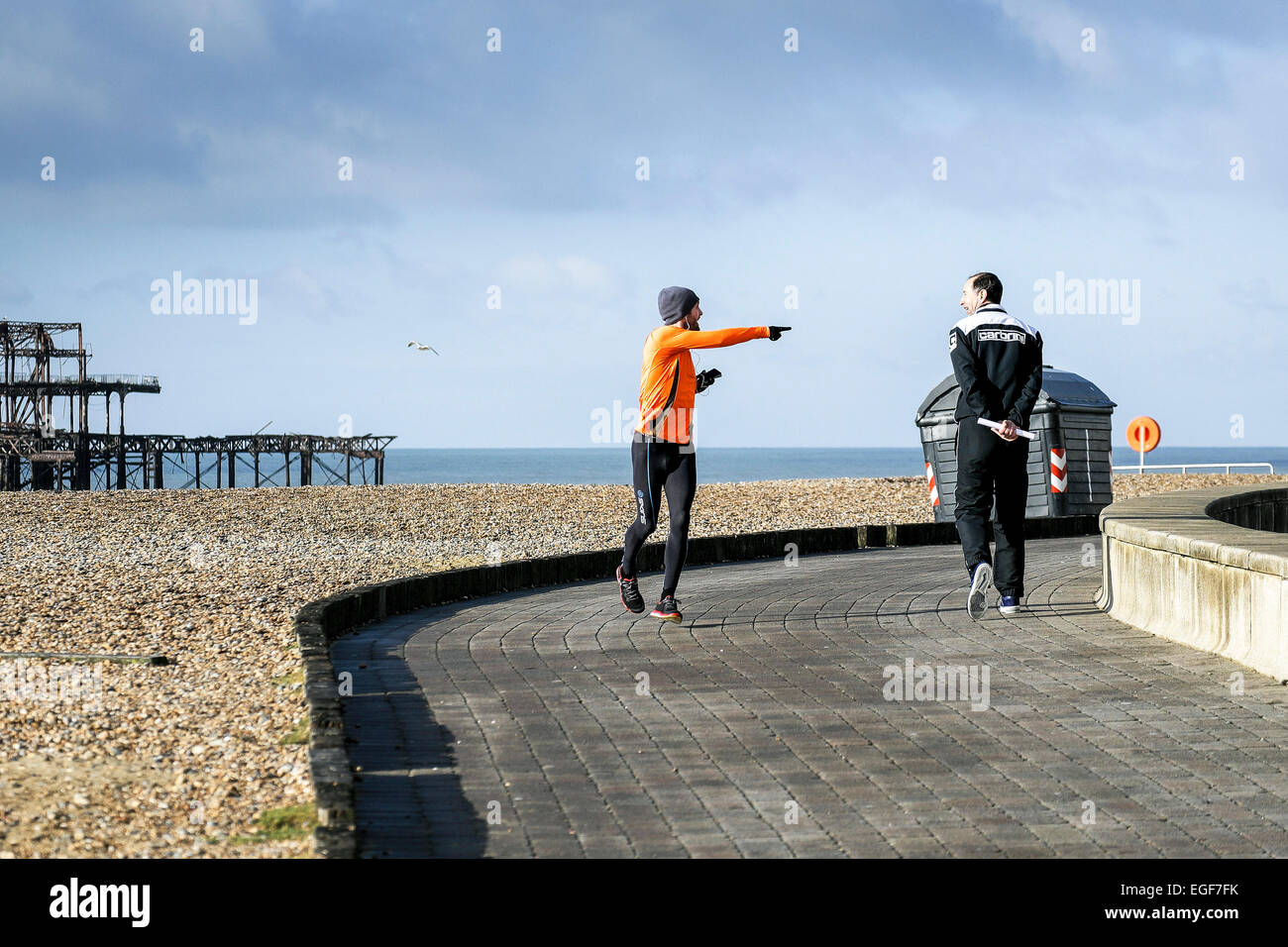 Guide di scorrimento sulla spiaggia di Brighton. Foto Stock