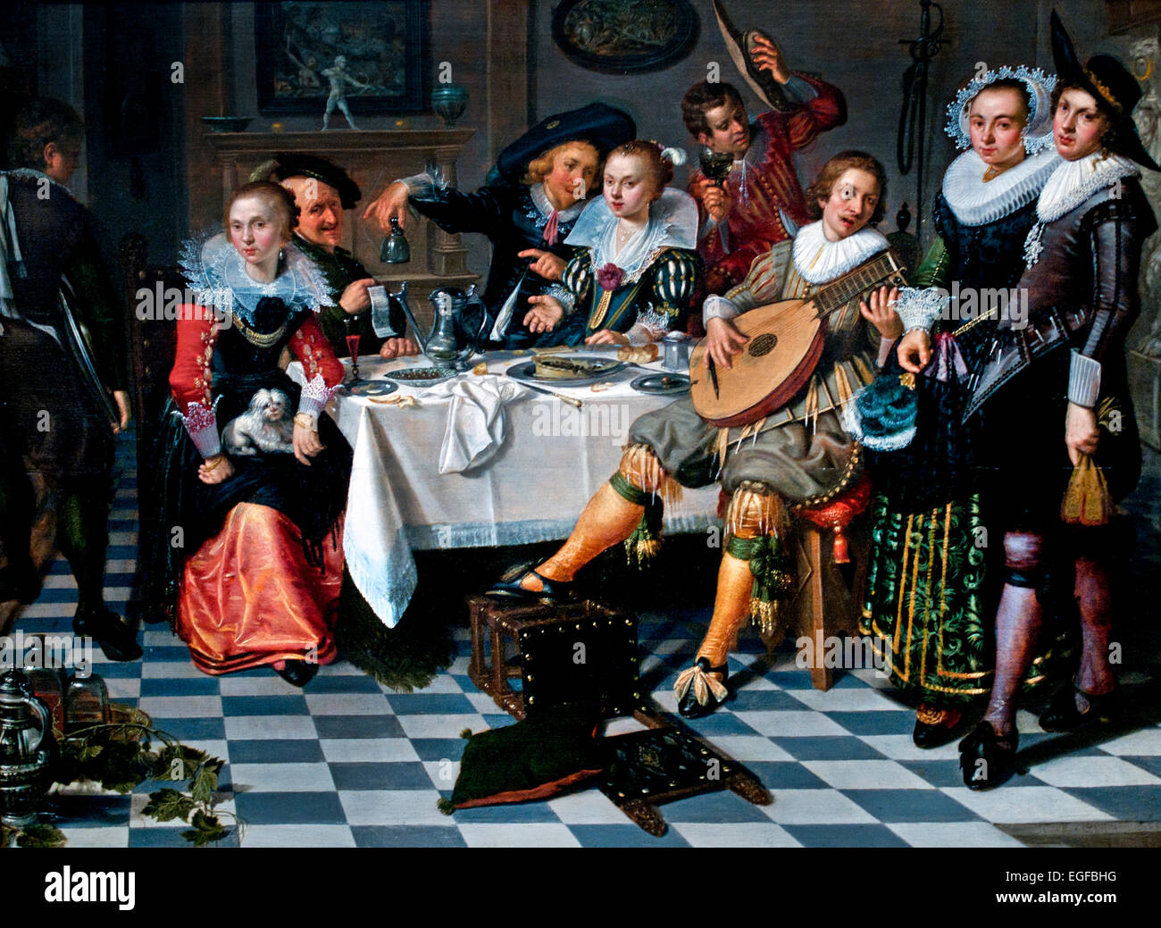 Merry Company 1629 Isack Elyas olandese Olanda Foto Stock