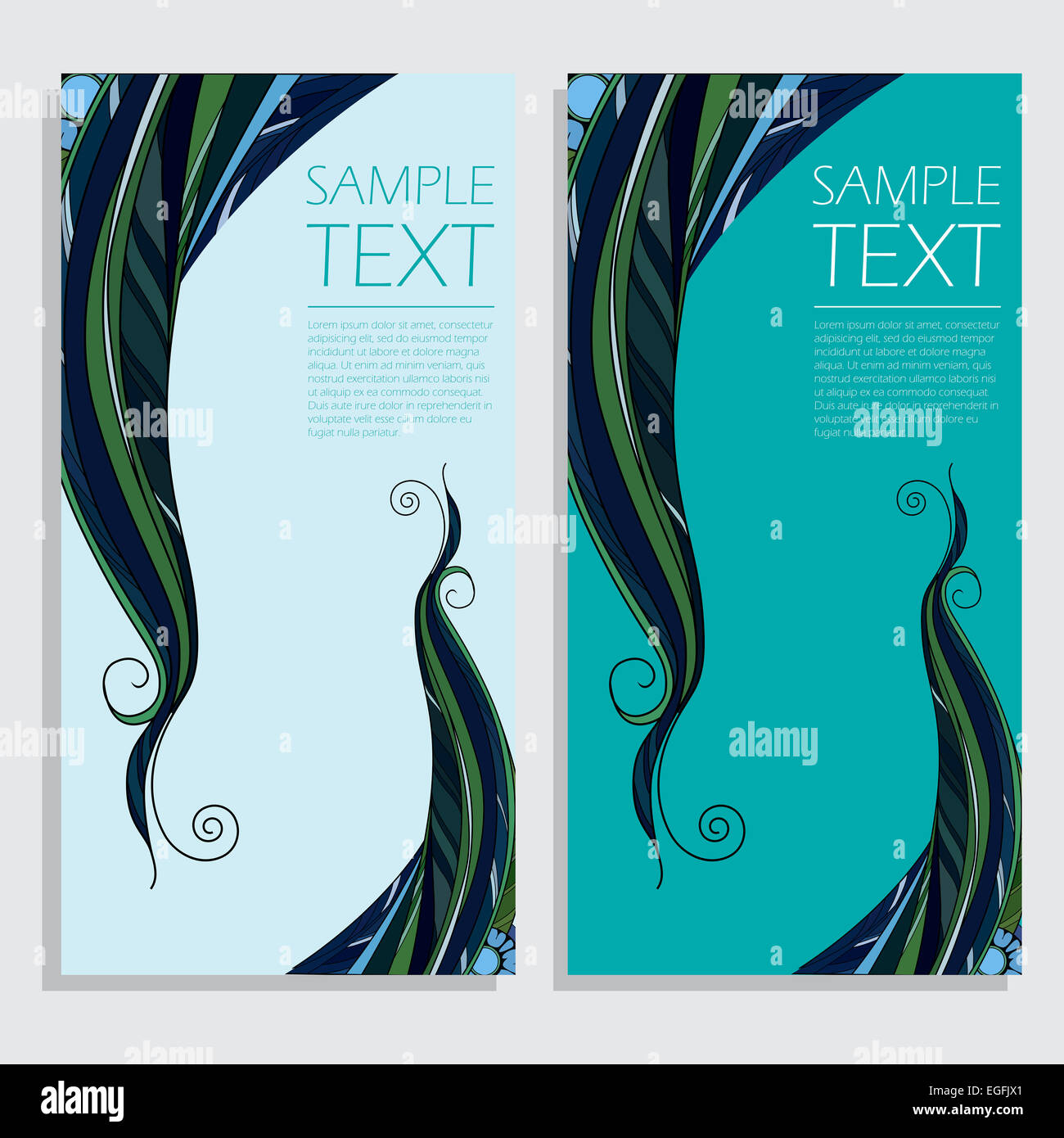 Banner con abstract motivo floreale Foto Stock