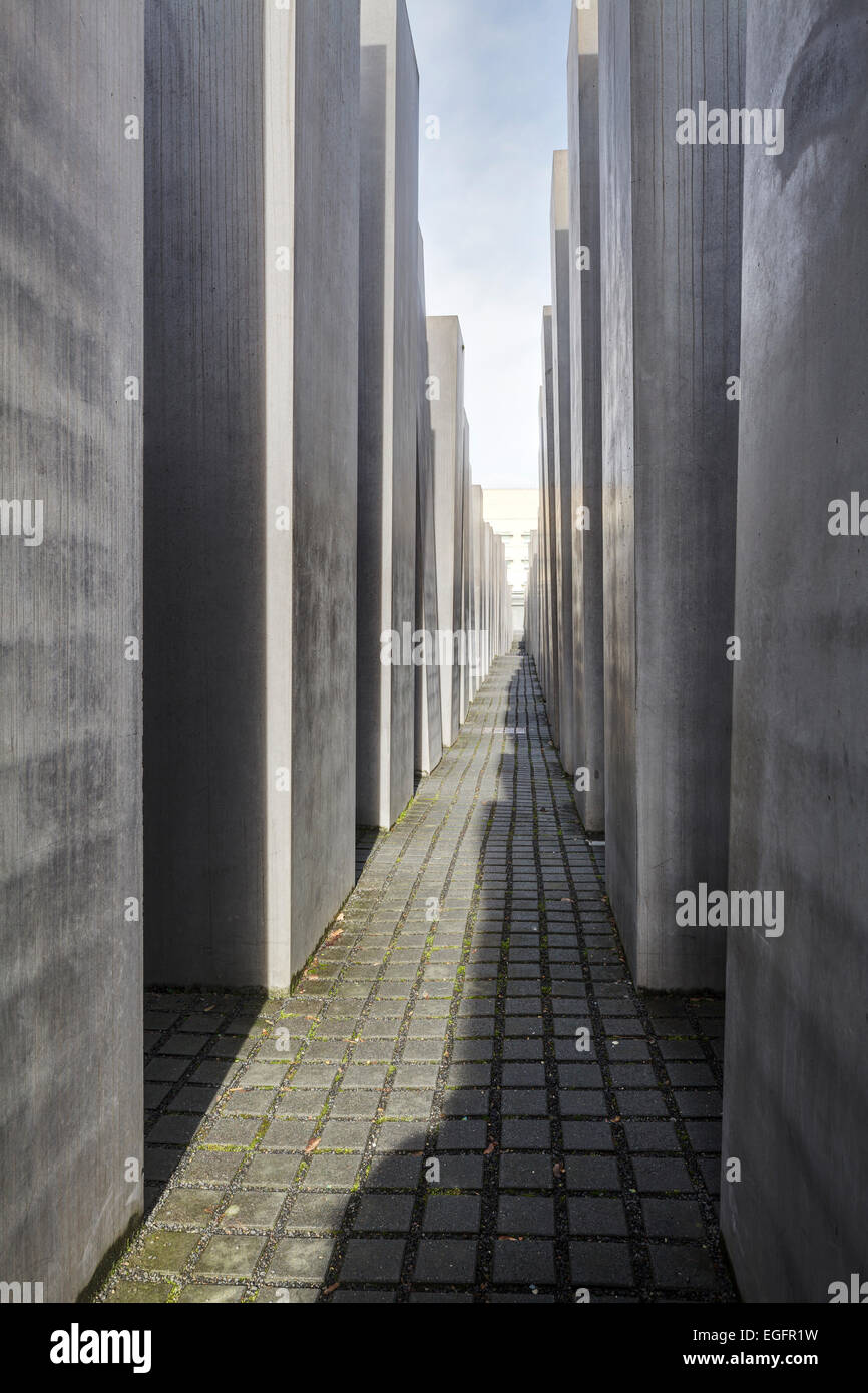 Memoriale al assassinato ebrei d'Europa, Berlino, Germania Foto Stock