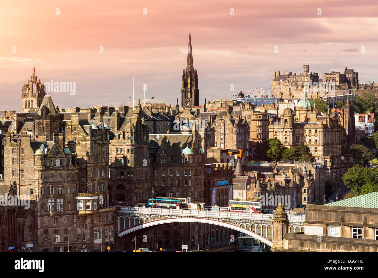 Edinburgh, skyline da Calton Hill Foto Stock