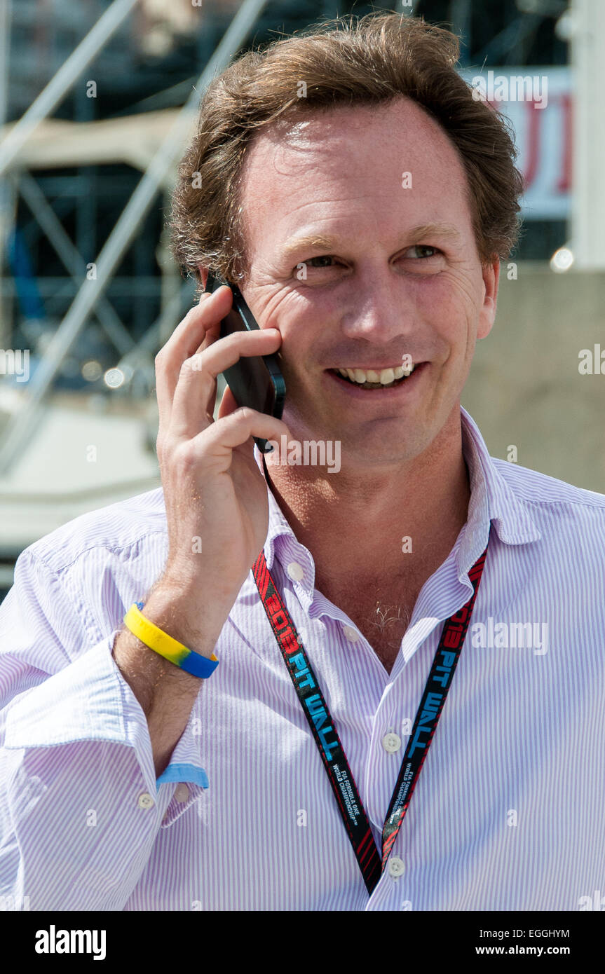 Christian 'Chris Horner, team principal della Formula Uno Red Bull Team Infiniti (4 volte campione del mondo) nel paddock della F1 Foto Stock