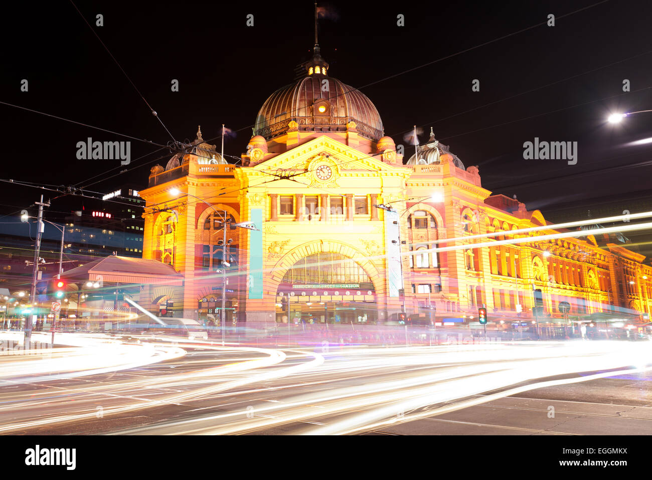 Finders Street Station a Melbourne, Australia Foto Stock
