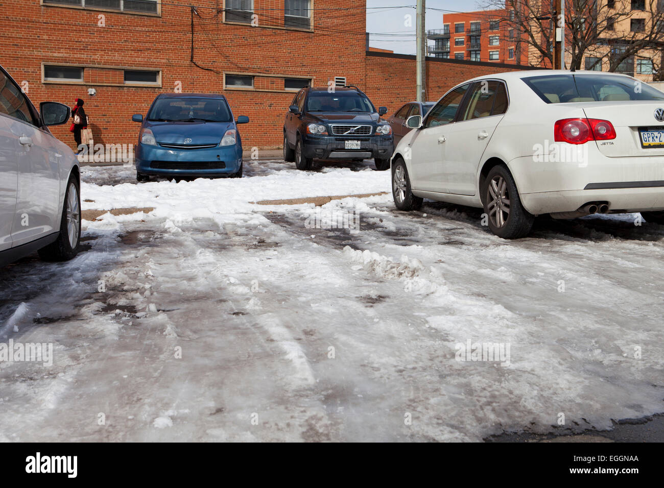 Il ghiaccio Parcheggio coperto - Virginia STATI UNITI D'AMERICA Foto Stock