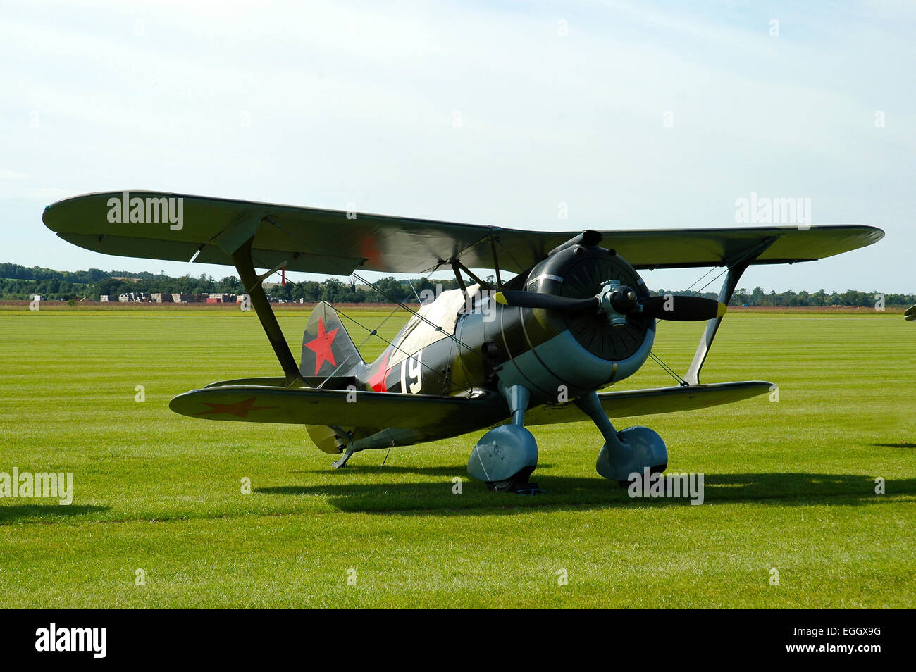 Polikarpov I-15 sovietica biplano da caccia a Duxford aeroporto, Inghilterra. Foto Stock