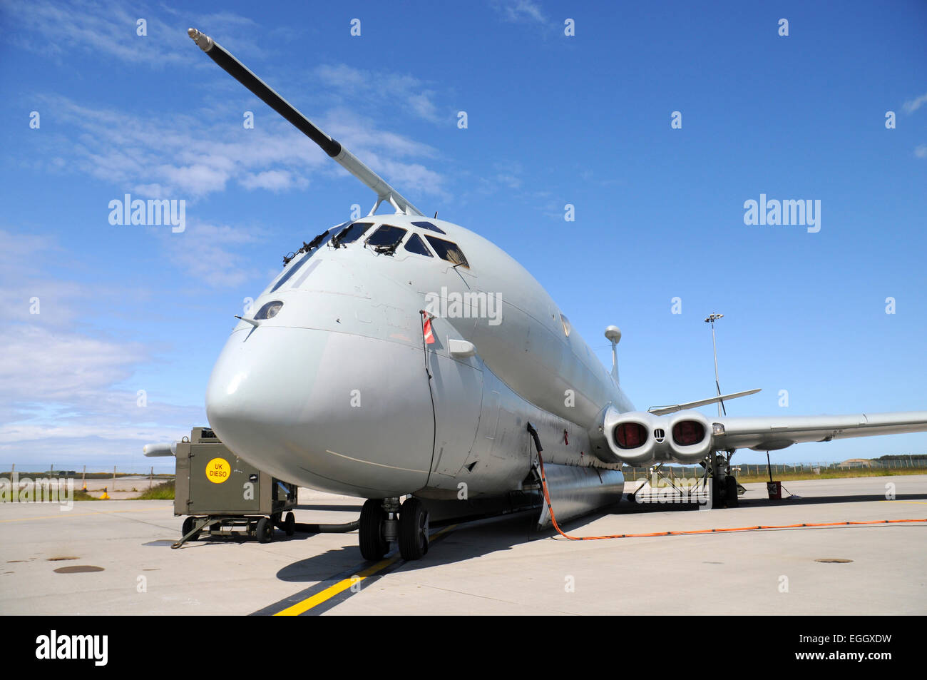 Hawker Siddeley Nimrod MR2 della Royal Air Force prese sulla sua base a RAF Kinloss, Scozia. Foto Stock