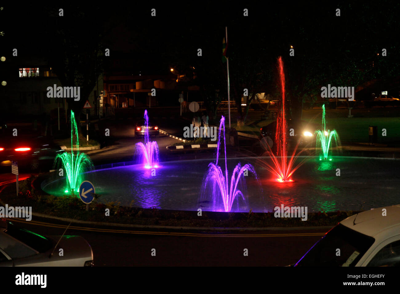 Curepipe regione centrale in Mauritius, di notte Foto Stock