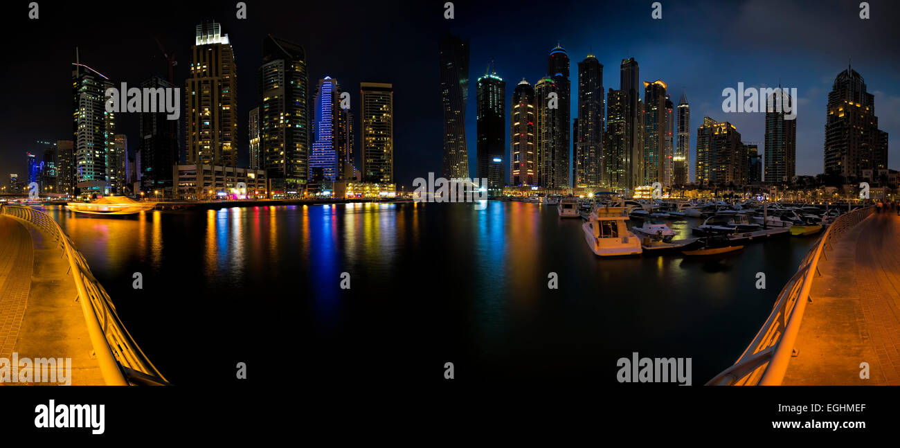 Dubai Marina Panorama Foto Stock