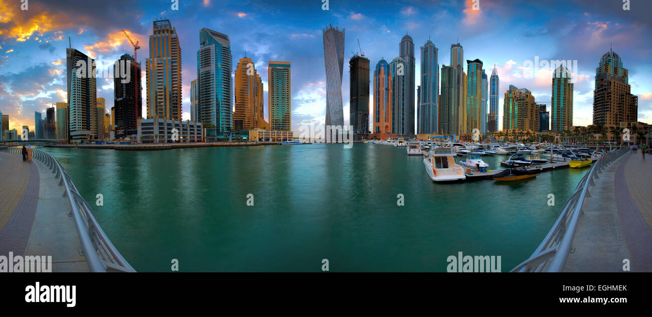 Dubai Marina Panorama Foto Stock