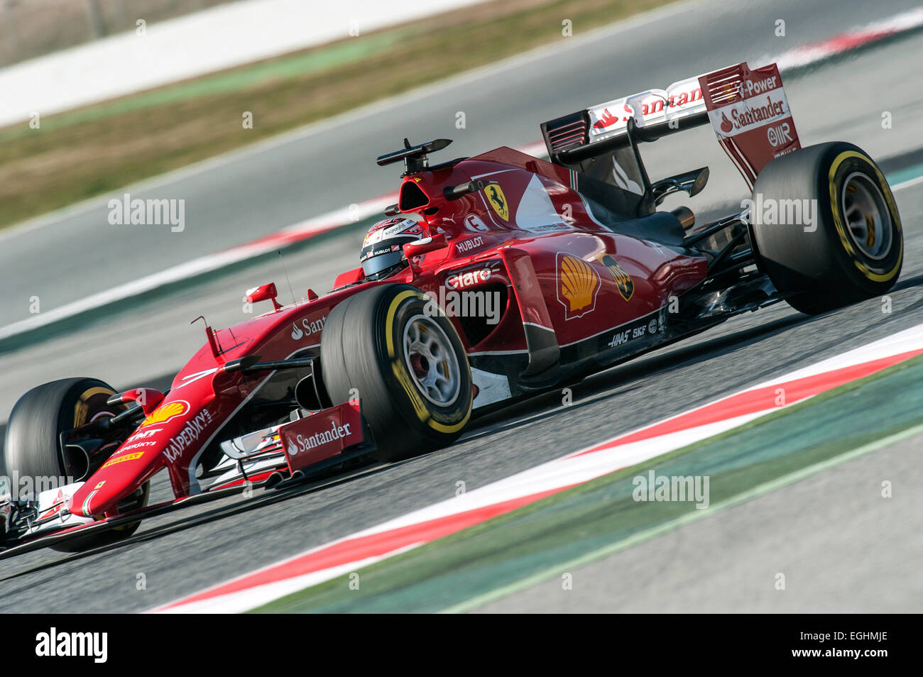 Kimi Raeikkoenen (FIN), la Scuderia Ferrari SF15-T, Formula 1 sessioni di collaudo, Circuit de Catalunya. Foto Stock