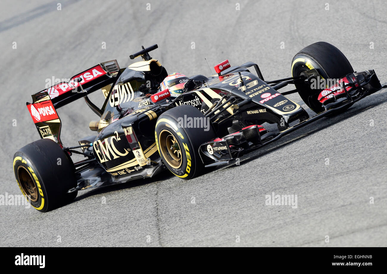 Pastor Maldonado (VEN), Team Lotus F1 E23, Formula 1 sessioni di collaudo, Circuit de Catalunya. Foto Stock