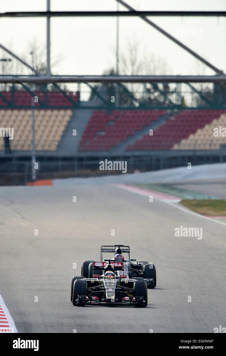 Pastor Maldonado (VEN), Team Lotus F1 E23, Formula 1 sessioni di collaudo, Circuit de Catalunya. Foto Stock
