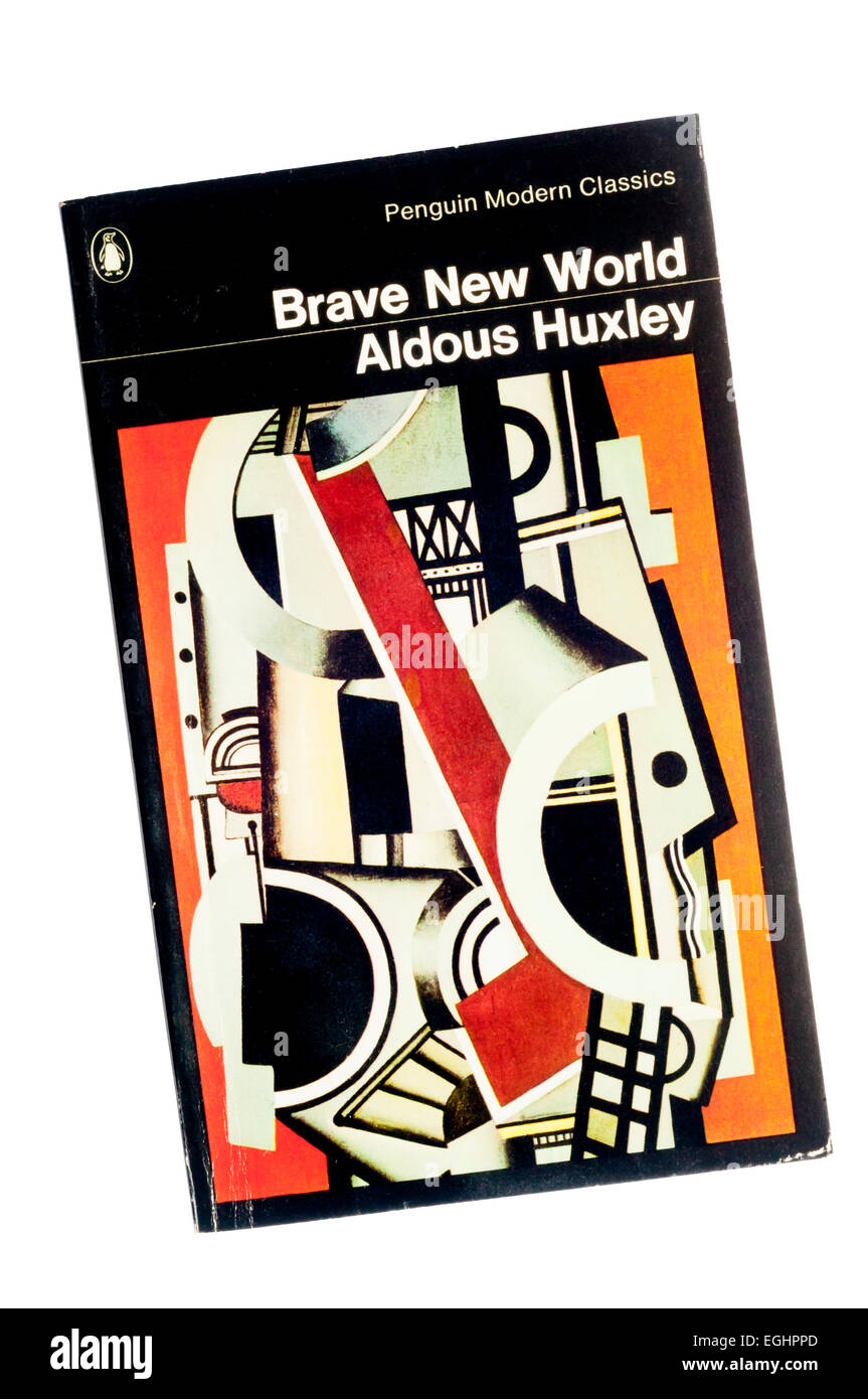 Penguin classici moderni edizione del Brave New World di Aldous Huxley. Coprire mostra il dettaglio di elementi meccanici da F. Léger. Foto Stock
