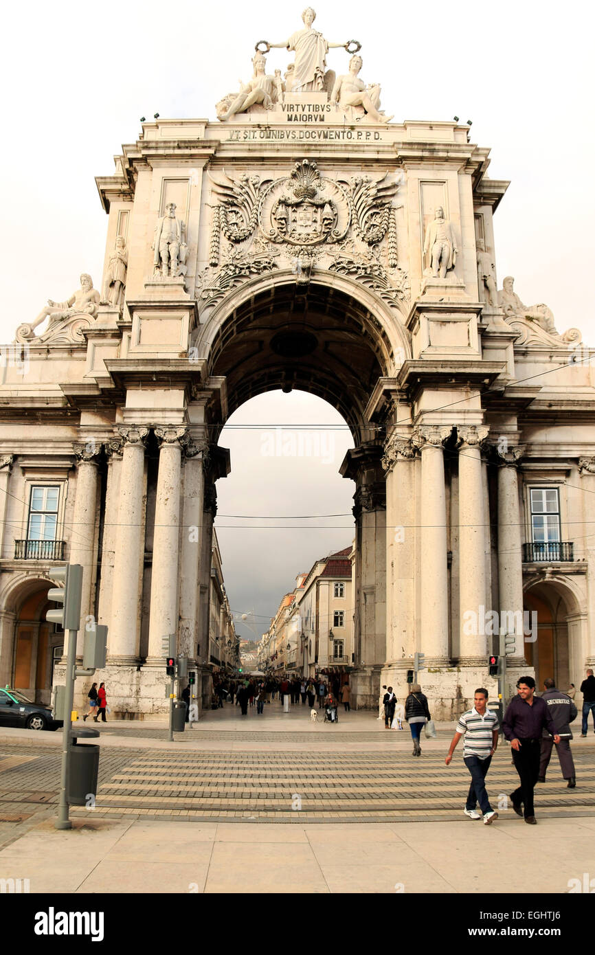 Gateway, Arco Trionfale, Lisbona, Portogallo Foto Stock